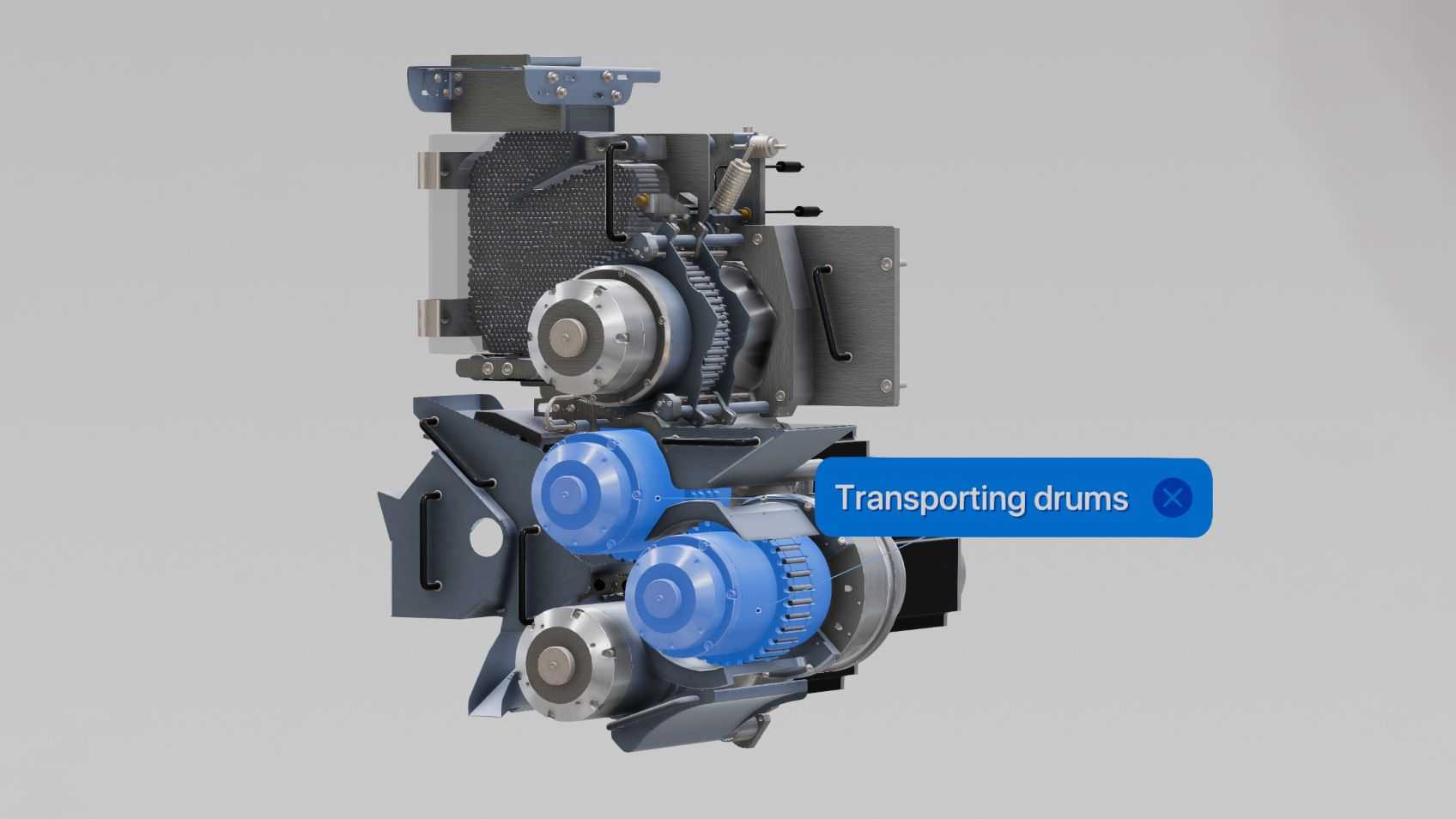 machinery elements interaction in 3D 