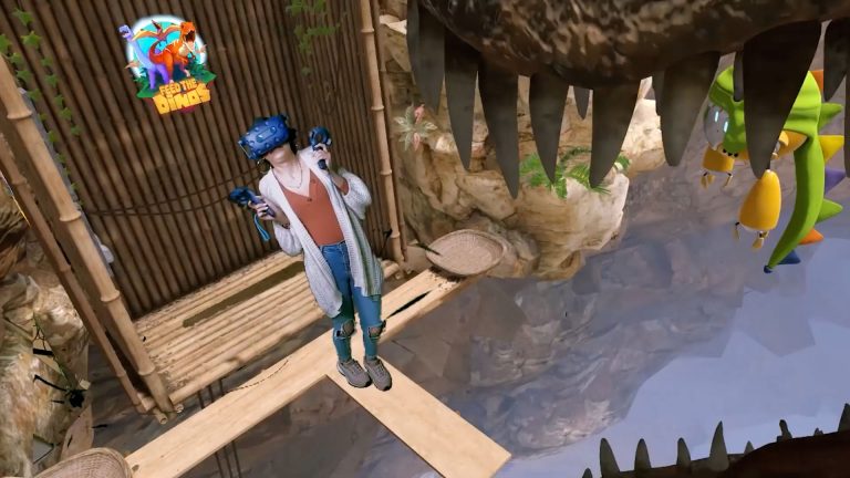 feeding the Dino in VR game