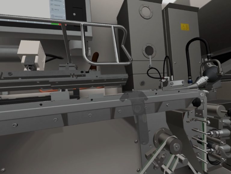 screen of 3D equipment in the VR app