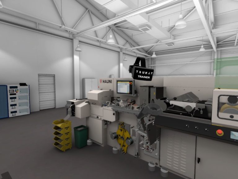 screen of interaction with 3D equipment in the VR app