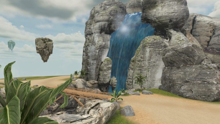 screens from Octonic's VR fintess platform "Sky Island"
