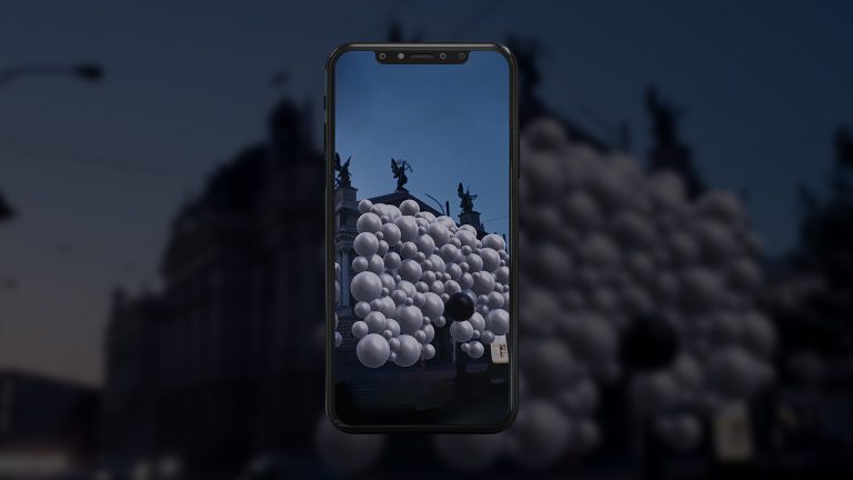 Mobile AR large-scale tracking example during nighttime