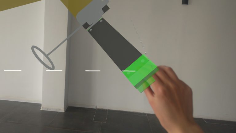 screens from MR training session direct interaction