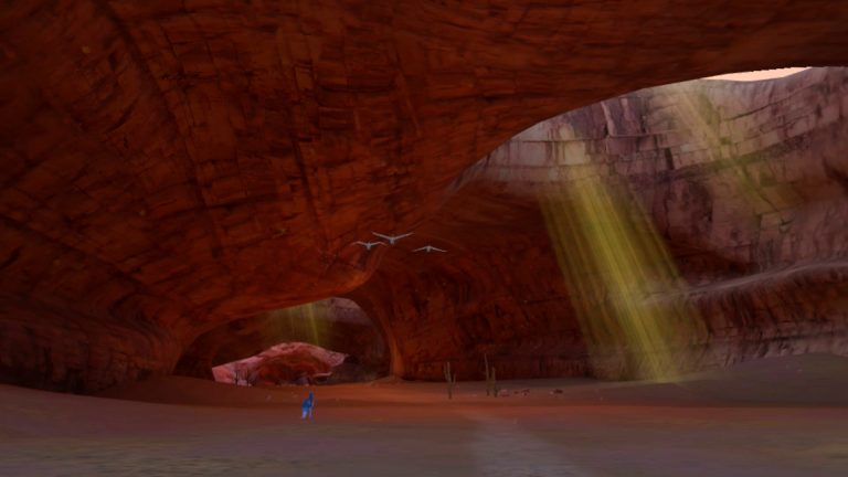 screens from Octonic's VR fintess platform "Canyons & Caves"