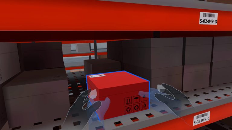 screen from VR training interaction