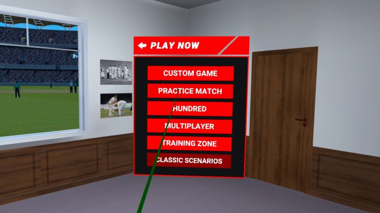 screens from VR application menu