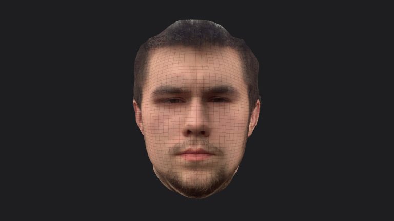 screen showing 3D face