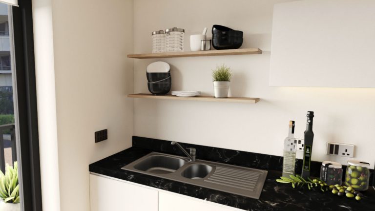 screen of kitchen sink