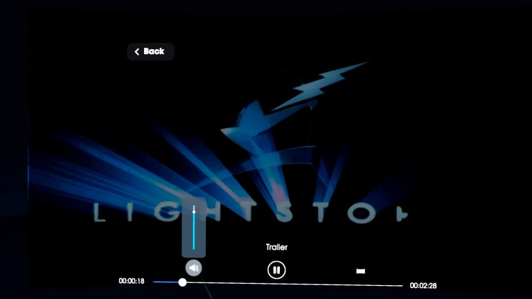 screens from MoviePass VR app player