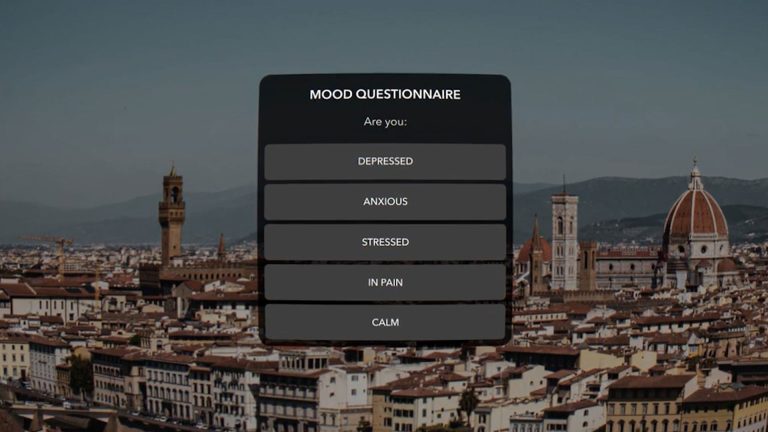 screens from VR meditation menu option