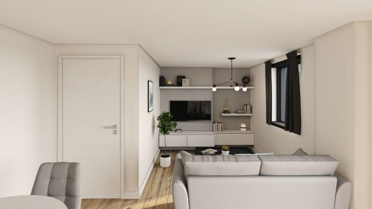 screen of living room-kitchen environment
