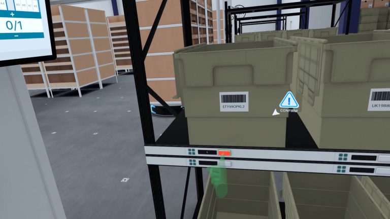 screen from VR training interaction