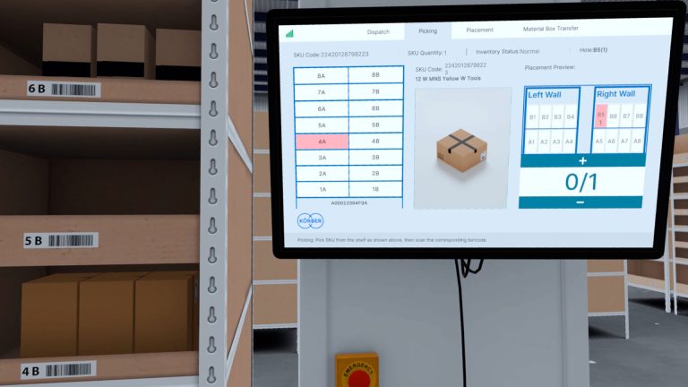 screen from VR training interaction menu