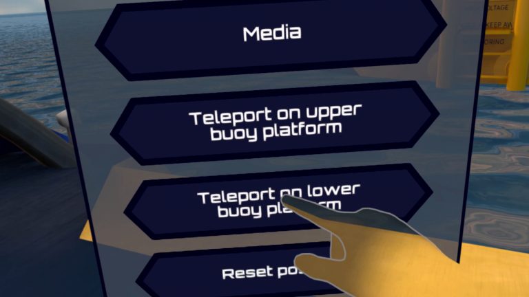 screens of VR application's menu