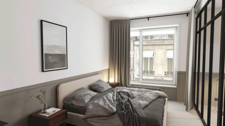 screens of webGL room with bed