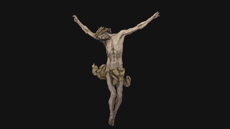 screens from VR application 3D representation of crucifixion