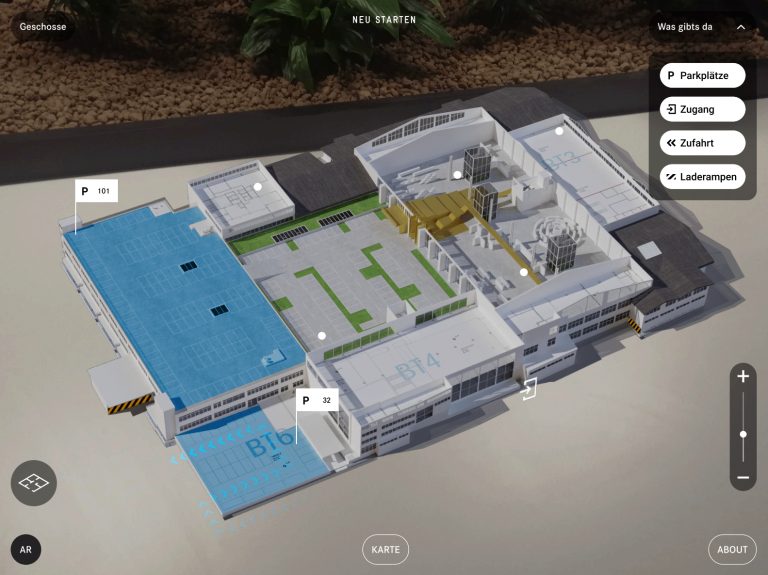 3D representation of the building in AR