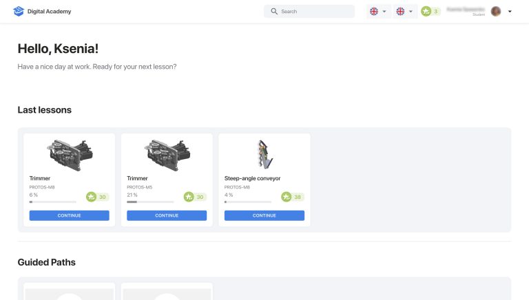 screens from Digital Academy at work