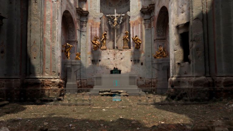 screens from VR application church's interior in 3D