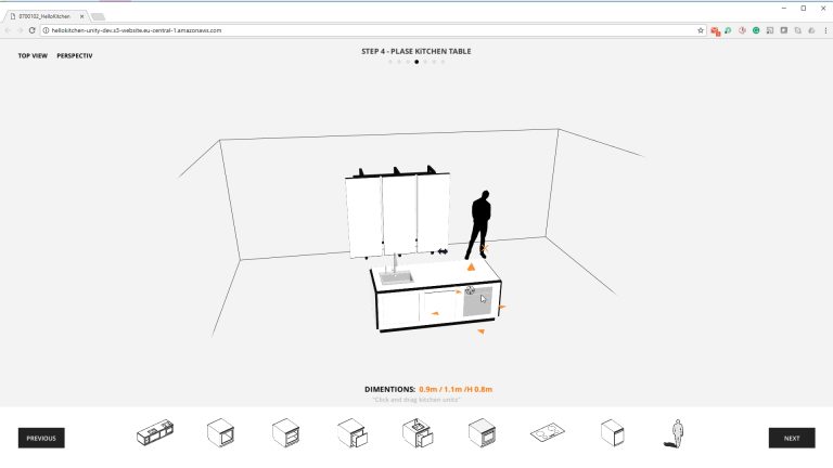 screens of web menu for kitchen