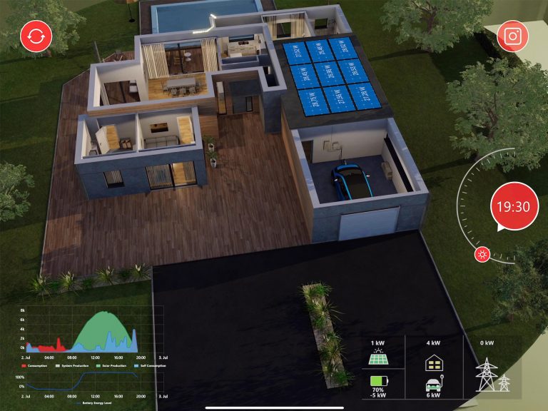 3D solar station in AR app