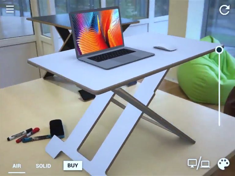 screens of a table from AR application