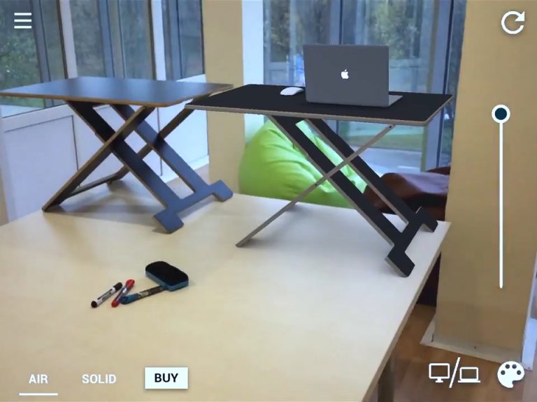 table screens from AR application