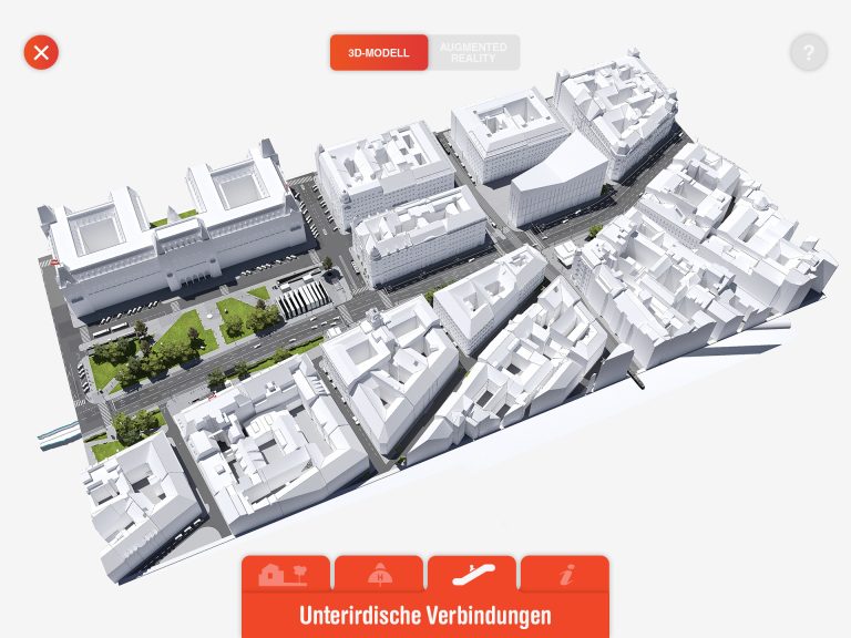 3D model of Vienna's metro station on tablet
