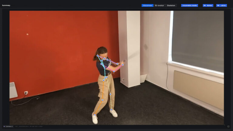 Screenshot from SwingTRACK application