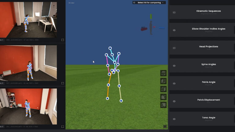 Screenshot from SwingTRACK application