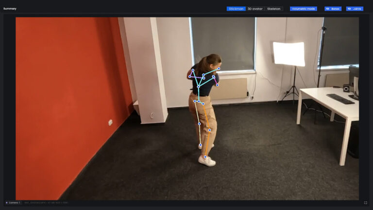 Screenshot from SwingTRACK application