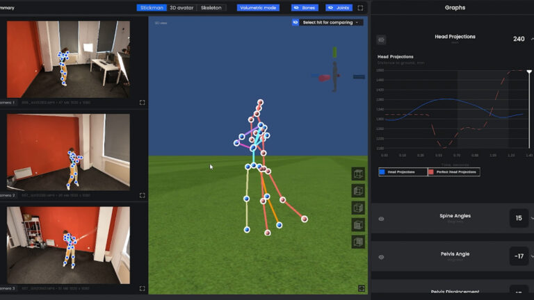 Screenshot from SwingTRACK application
