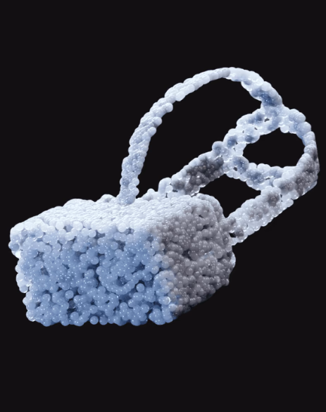 A 3D illustration of VR headset made of tsukat brand bubbles