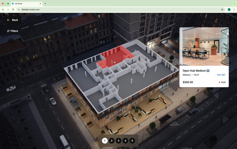 Digital twin of business center in web