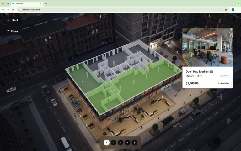Digital twin of business center in web