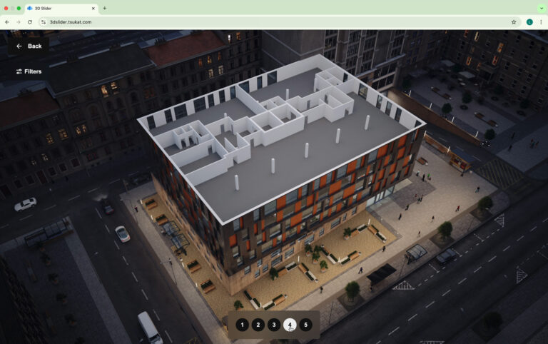 Digital twin of business center in web